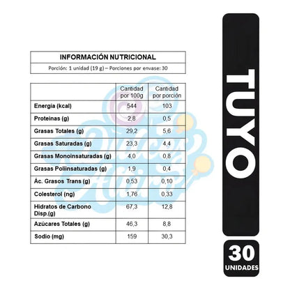 Oblea Costa Tuyo Con Crema De Maní Y Baño De Chocolate, Pack De 30 Unidades