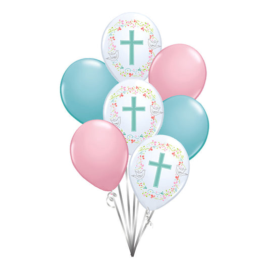 Pack 7 Globos Latex Cotillón Bautizo