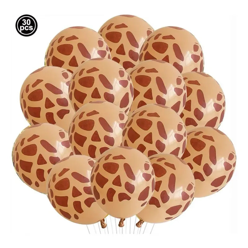 Pack 50 Globos Látex Animal Print Manchas Fiesta Decoración Marrón Claro