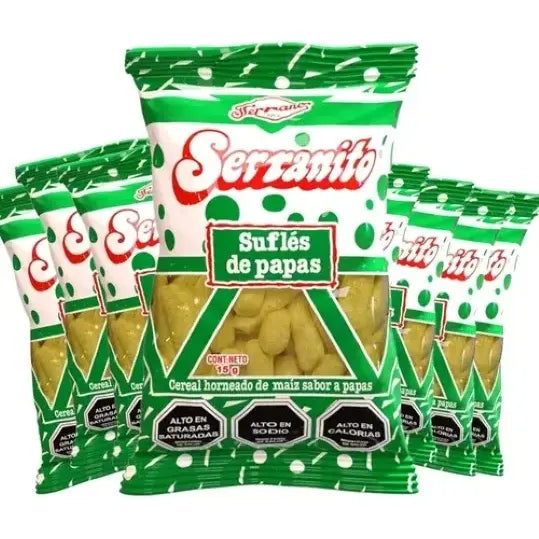 Suflé Serranito De Papa 15g - Snack Salado - Manga De 12 Uni
