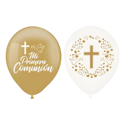 Set 12 Globos Látex Mi Primera Comunión