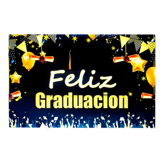 Fondo Fotografico Para Graduacion Dorado Y Negro 80x125cm