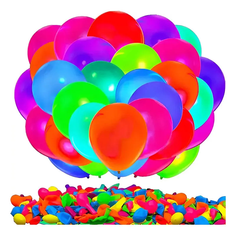 Pack 50 Globos Fluor - Neon Fiestas  Surtido