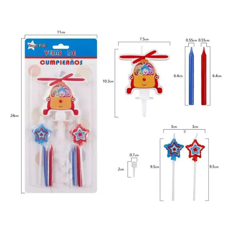 Set Velas Cumpleaños Payaso Plim Plim