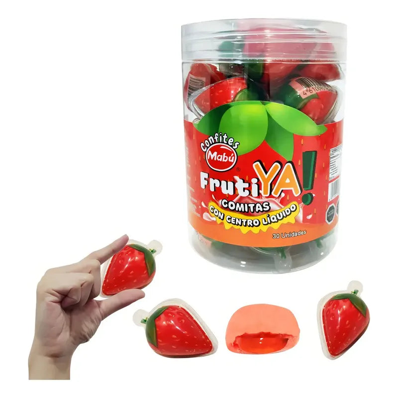 Gomitas Mabu Frutilla Con Centro Líquido 30 Unidades