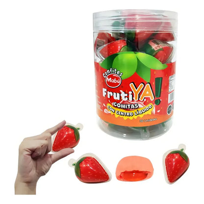 Gomitas Mabu Frutilla Con Centro Líquido 30 Unidades