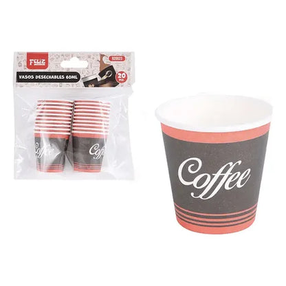 Pack 20 Mini Vasos De Café 60 Ml Café