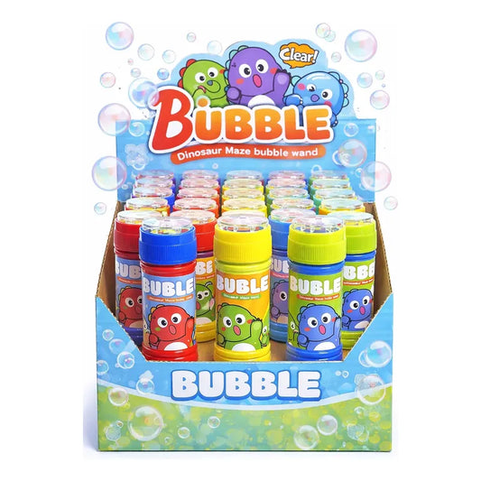 Pack 24 Burbujas Burbujeros Dino Laberinto Juego Niños Rojo, Verde, Morado, Azul