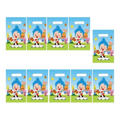 10 Bolsa De Cumpleaños Payaso Plim Plim 16x25 Cm