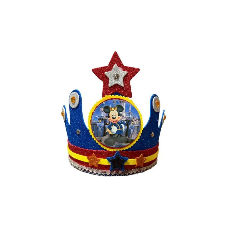 Corona Cumpleaños Festejado Mickey Mouse Azul