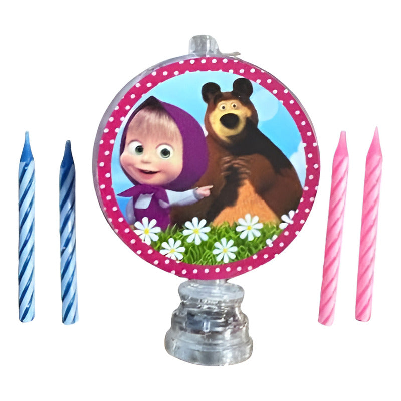 Vela Cumpleaños Masha Y El Oso Cotillón