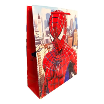 Bolsa Cumpleaños Spider-man Diseño Cotillón Cumpleaños X 12 Rojo
