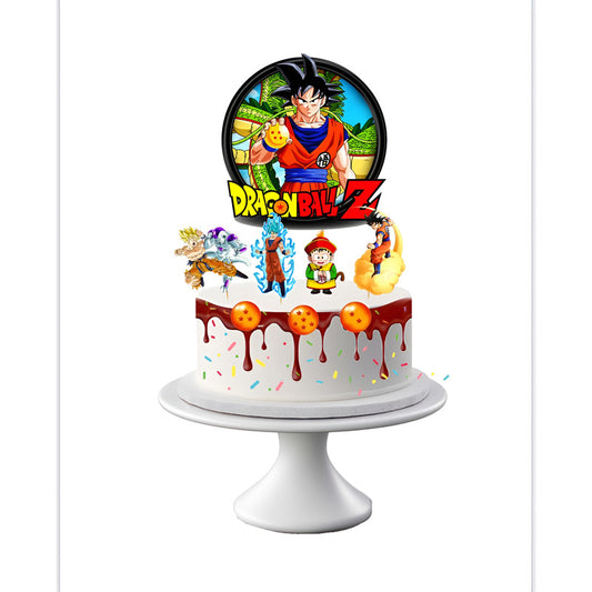 Pack 5 Topper Torta Cumpleaños Dragon Ball Z