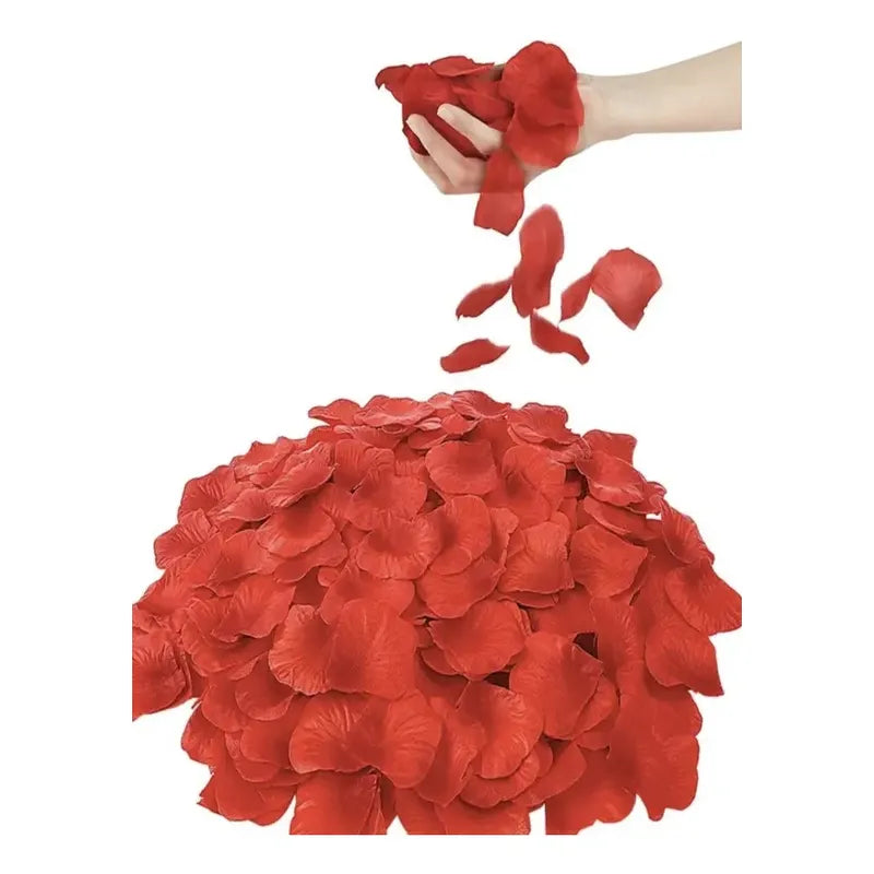 200 Pétalos De Rosas Rojos Artificiales San Valentín  Rojo