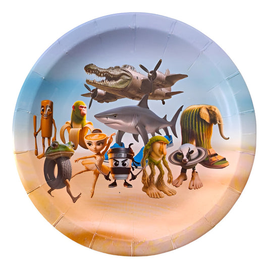 Pack 10 Platos Cotillón Cumpleaños Tralaleros Brainrot