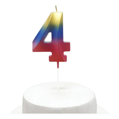 Vela De Cumpleaños Numeral Tornasol Brillante 5x7 Cm