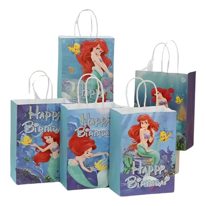Pack 12 Bolsas De Papel Sirenita Ariel 16x21 Cm Multicolor Sirenita Ariel