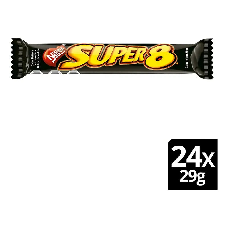 Oblea Bañada Super 8® Caja 24x29g Super8 Nestlé Chocolate Con Sin Agregado Caja De 24 Unidades 29 g 24 U