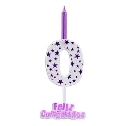 Vela De Cumpleaños De Estrella Rosada 13 Cm