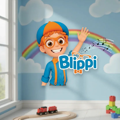Pendon De Cumpleaños Blippi Pvc Decoración Fiesta Cumpleaños Celeste