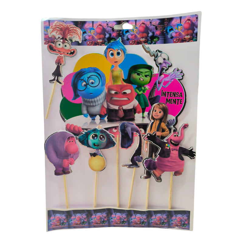 Pack Cotillón 7 Topper De Torta Cumpleaños Intensamente