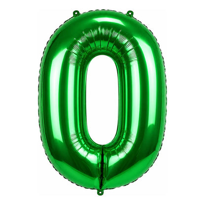 Globo Número Metalizado Verde Para Fiesta Y Decoración 0