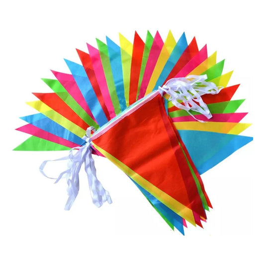 Cotillón Decorativo Banderín De Colores De Tela 7 Mts