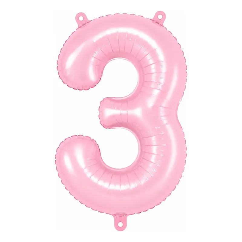Globo Metálico Número 81 Cm Rosado Pastel Para Fiesta 3