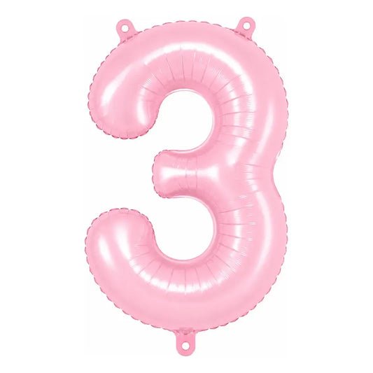 Globo Metálico Número 81 Cm Rosado Pastel Para Fiesta 3