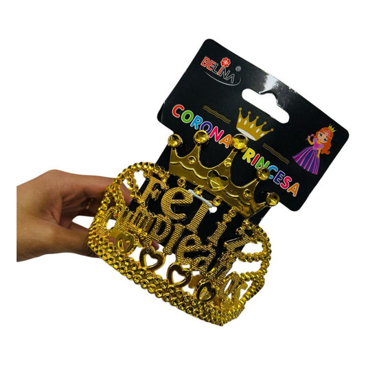 Corona De Cumpleaños Mujer Dorada