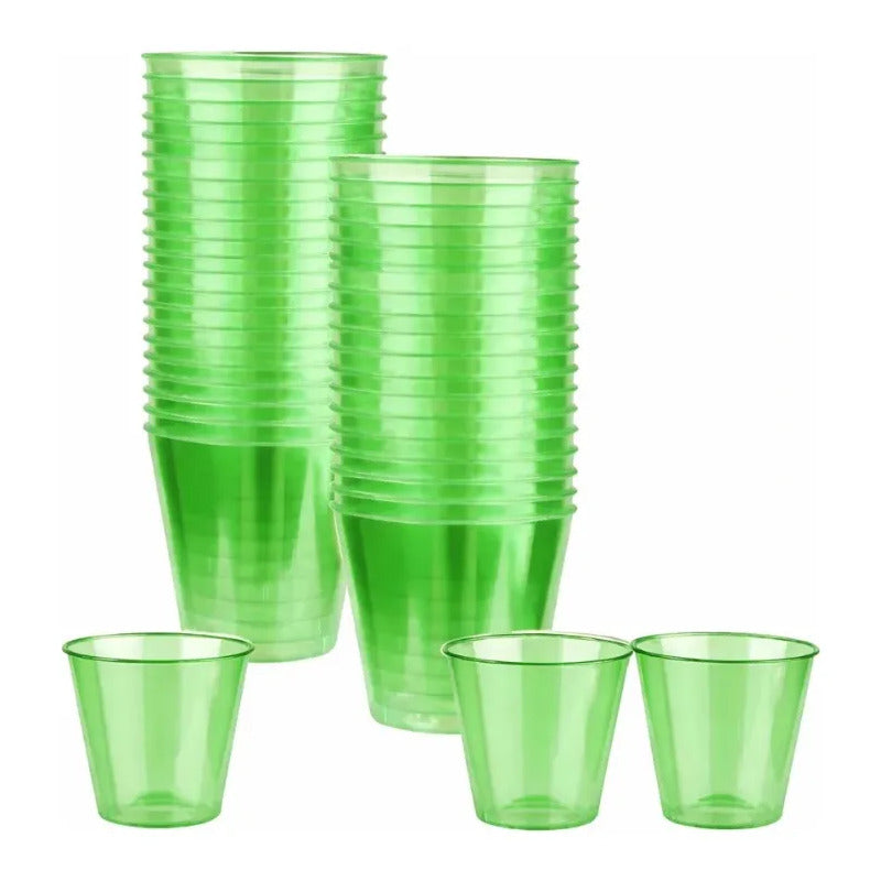 Mini Vasos Acrílicos 45 Ml Shot O Postres  (30 Unidades) Verde