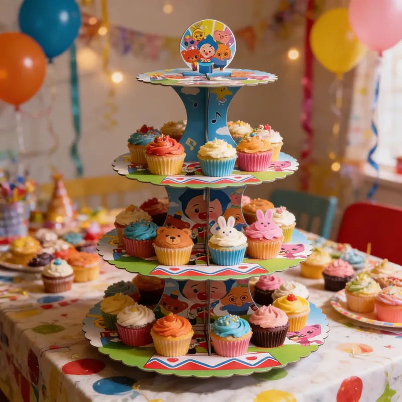Porta Cupcakes Payaso Plim Plim Cumpleaños Azul