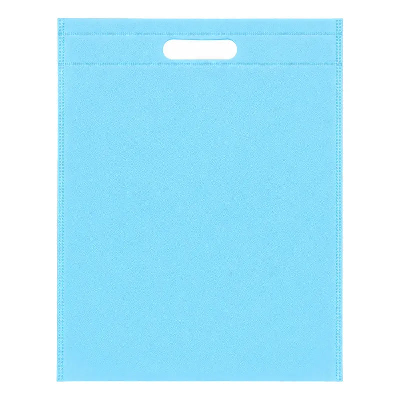 Pack 10 Bolsa Ecológica Reutilizable Tnt Con Asa 25x31 Celeste
