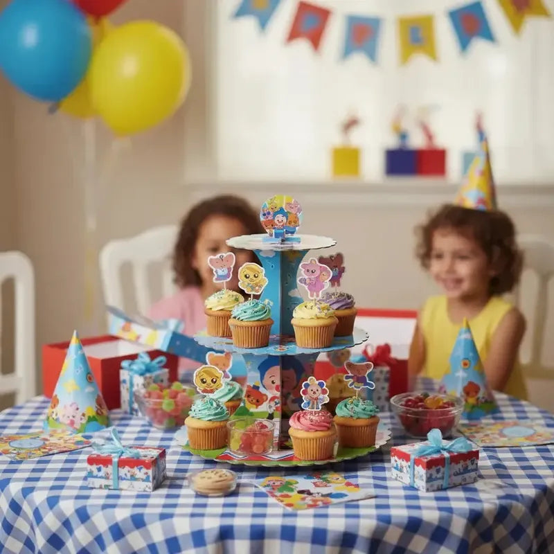 Porta Cupcakes Plim Plim Feliz De Cumpleaños Azul