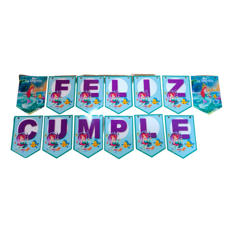 Cotillón Cumpleaños Guirnalda Sirenita Ariel