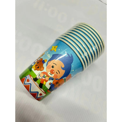 Pack 10 Vasos Cumpleaños Payaso Plim Plim Celeste