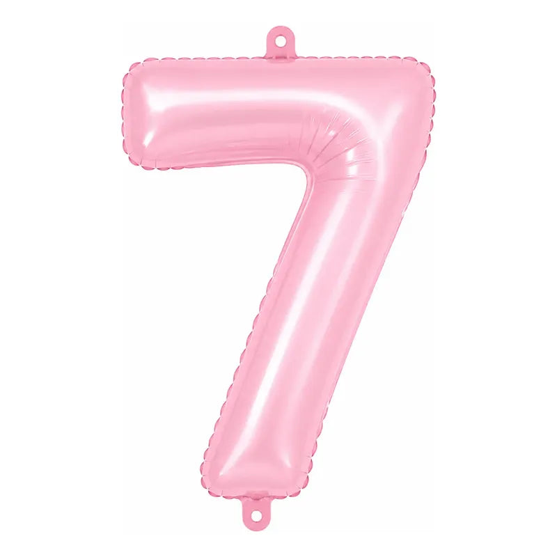 Globo Metálico Número 81 Cm Rosado Pastel Para Fiesta 7