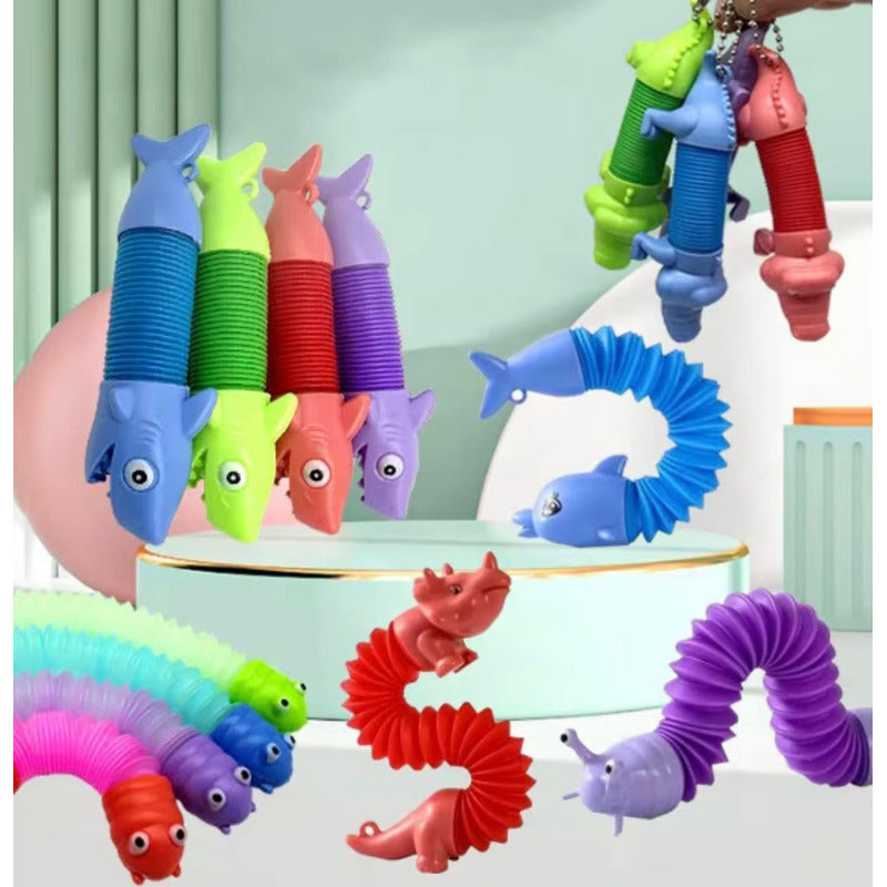 16 Juguetes Sensoriales Tubos Pop Acordeon Para Niños Surtido