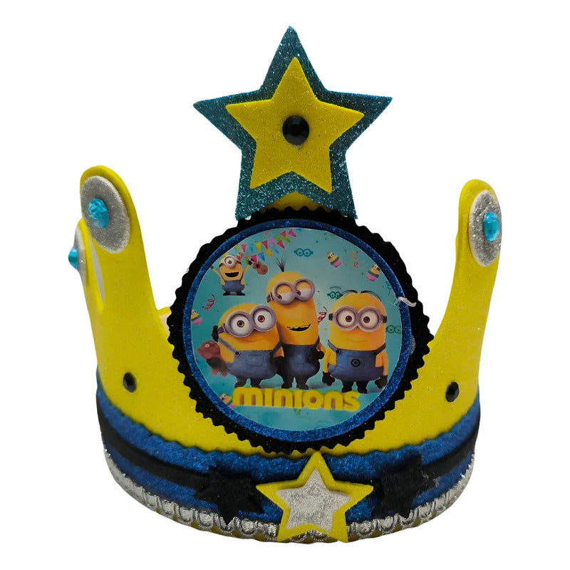 Corona Festejado Cumpleaños Minions Amarillo