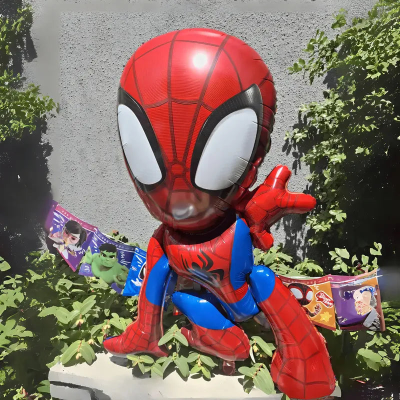 Globo Metálico Figura Spidey Cotillón Activarte Color Rojo Y Azul Rojo/azul