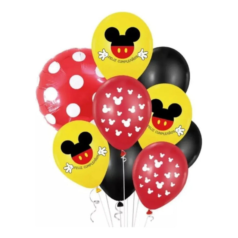 Set De Globos 9 Pcs Mickey Mouse Rojo