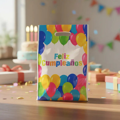 Pack 10 Bolsas Dulceras Fiestas De Cumpleaños De Globos  Multicolor Cumpleaños - Globos