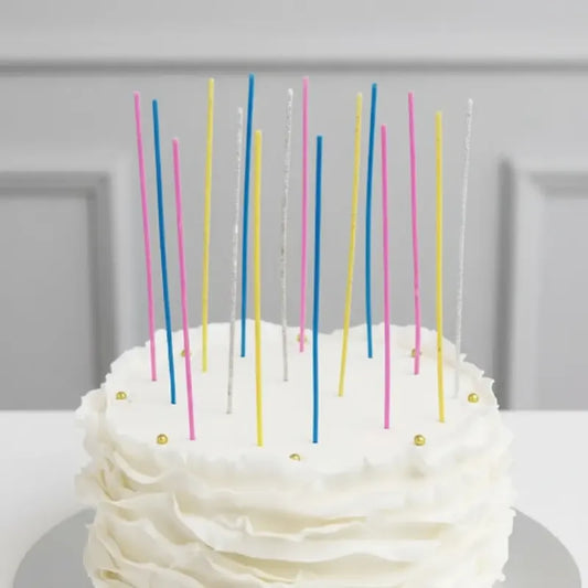 12 Velas Destellantes Fluor Con Chispas