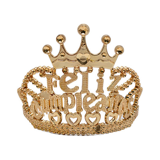 Corona De Cumpleaños Mujer Dorada