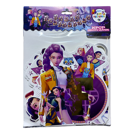 Cotillón Guirnalda Feliz Cumpleaños 3d Guerreras Kpop