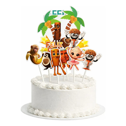 Topper De Torta Cumpleaños Brainrot Tralaleros X 7 Unidades