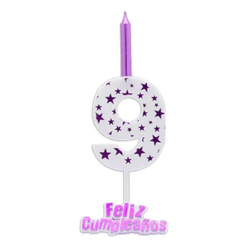 Vela De Cumpleaños De Estrella Rosada 13 Cm
