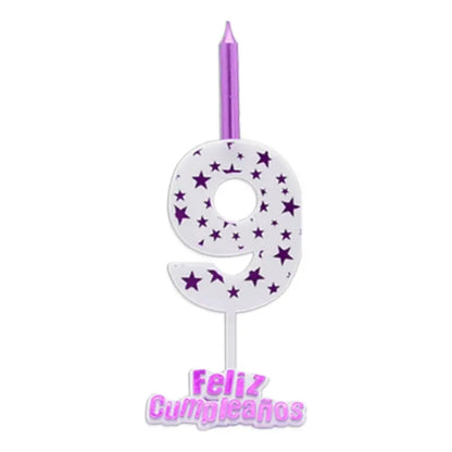 Vela De Cumpleaños De Estrella Rosada 13 Cm