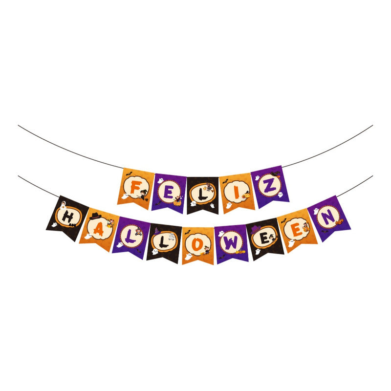 Guirnalda Banderin Halloween Decoración  5 Mts Negro Halloween