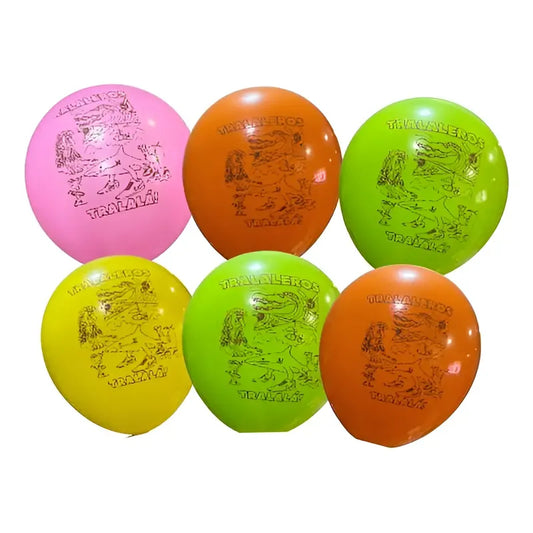 Pack 12 Globos Látex Cumpleaños Tralaleros Brainrot Surtido